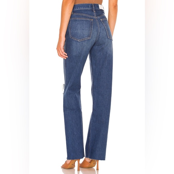 RE/DONE 90s High Rise Loose in Destroyed Broken Blue - Picture 2 of 7